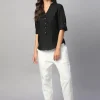 Women Cottonworld Tops & Shirts | Tops & Shirts^Women's 100% Linen Regular Fit Blouse