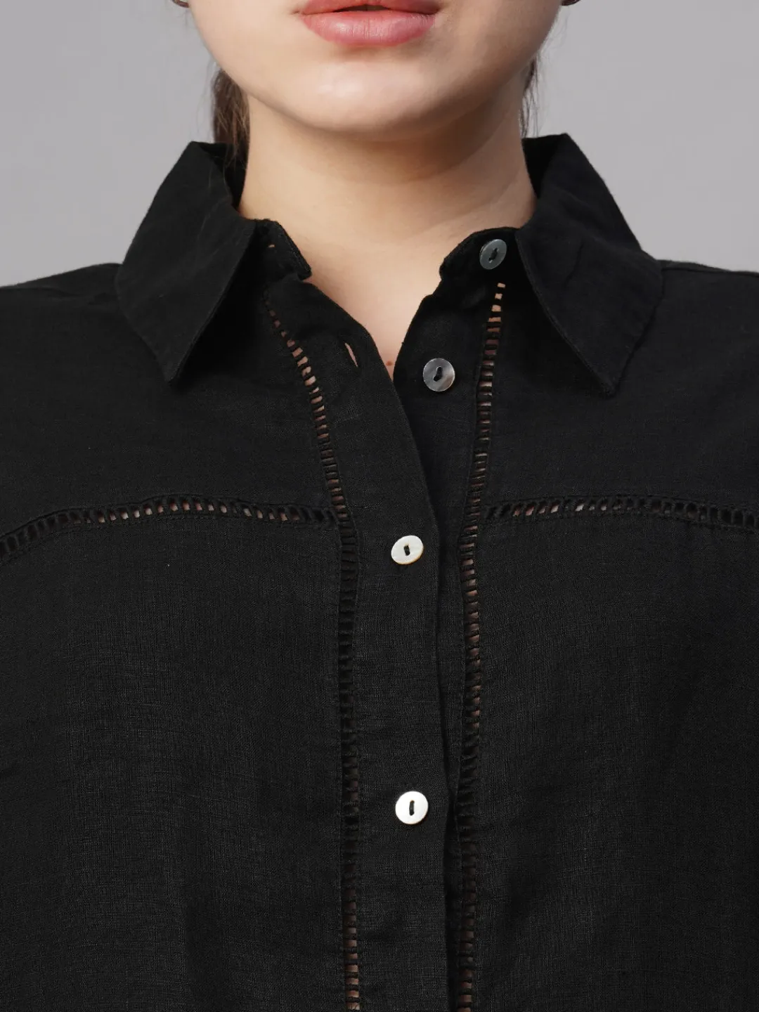Women Cottonworld Tops & Shirts | Tops & Shirts^Women's 100% Linen Regular Fit Blouse