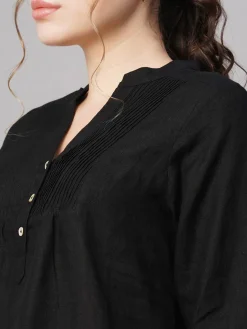Women Cottonworld Tops & Shirts | Tops & Shirts^Women's 100% Linen Regular Fit Blouse