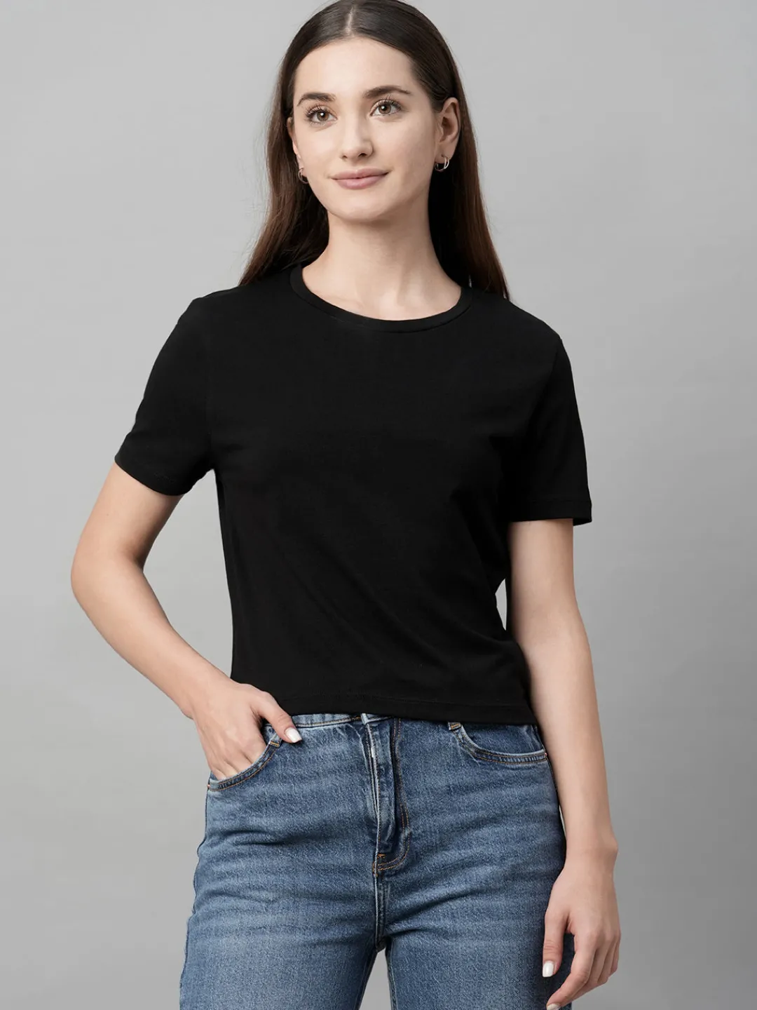 Women Cottonworld Round Neck | Regular Fit^Women's Cotton Elastane Regular Fit Tshirt