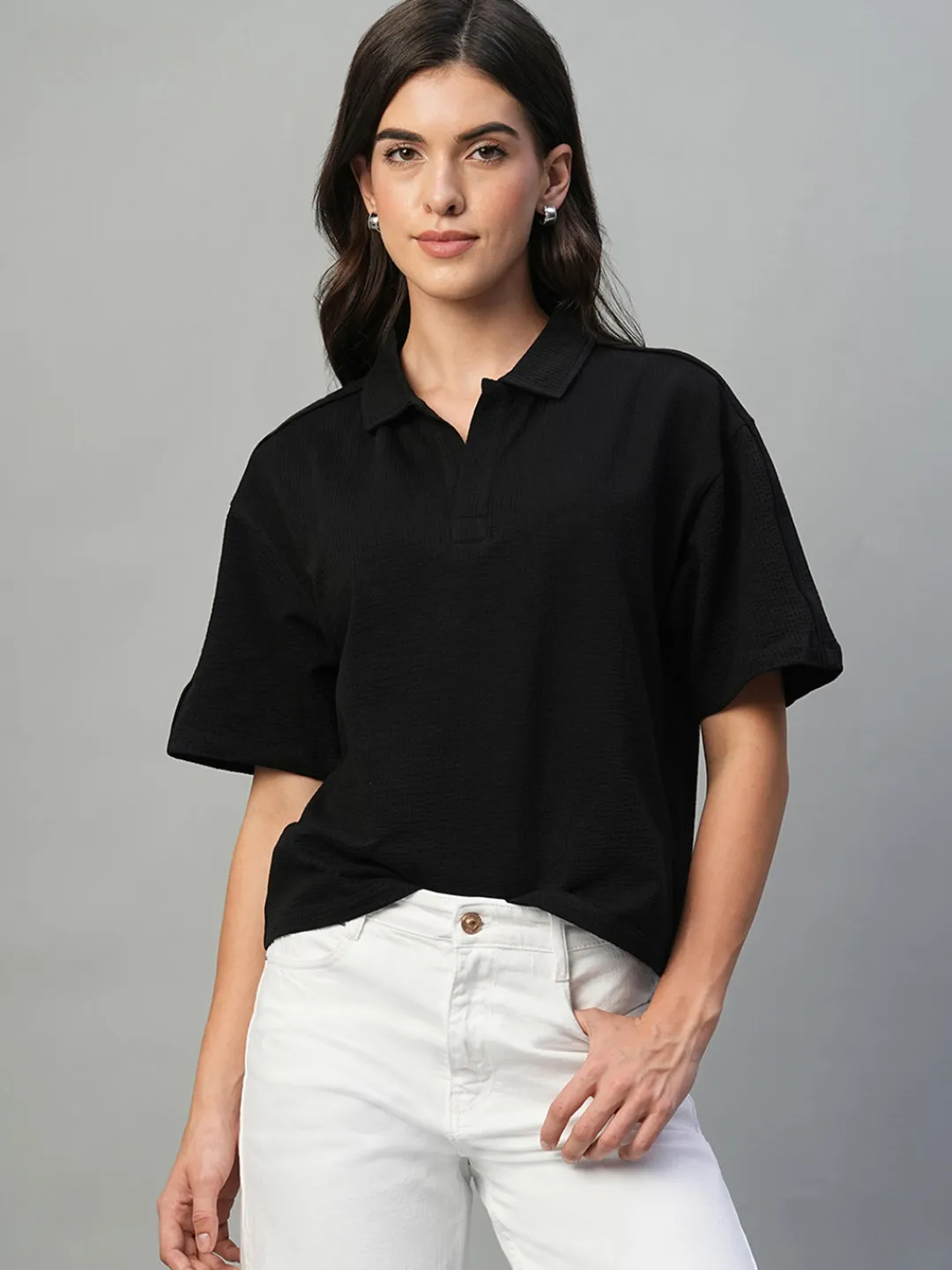 Women Cottonworld Regular Fit^Women's Cotton Elastane Regular Fit Tshirt