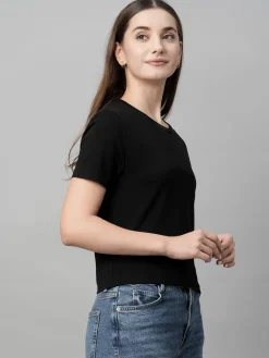 Women Cottonworld Round Neck | Regular Fit^Women's Cotton Elastane Regular Fit Tshirt