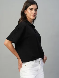 Women Cottonworld Regular Fit^Women's Cotton Elastane Regular Fit Tshirt