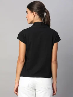 Women Cottonworld V-Neck^Women's Cotton Elastane Slim Fit Tshirt