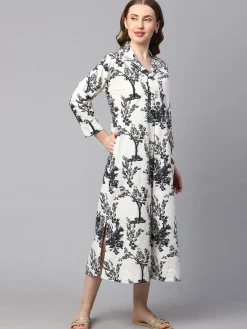 Women Cottonworld Dresses | Dresses^Women's Cotton Linen Regular Fit Dress