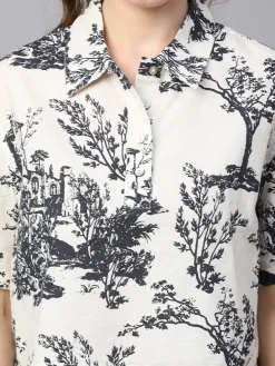 Women Cottonworld Tops & Shirts | Tops & Shirts^Women's Cotton Linen Boxy Fit Blouse