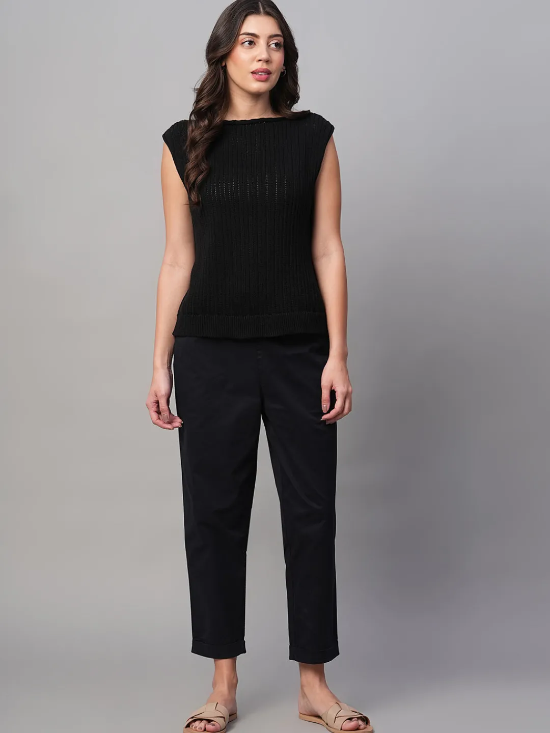 Women Cottonworld Trousers^Women's Cotton Lycra Regular Fit Pant