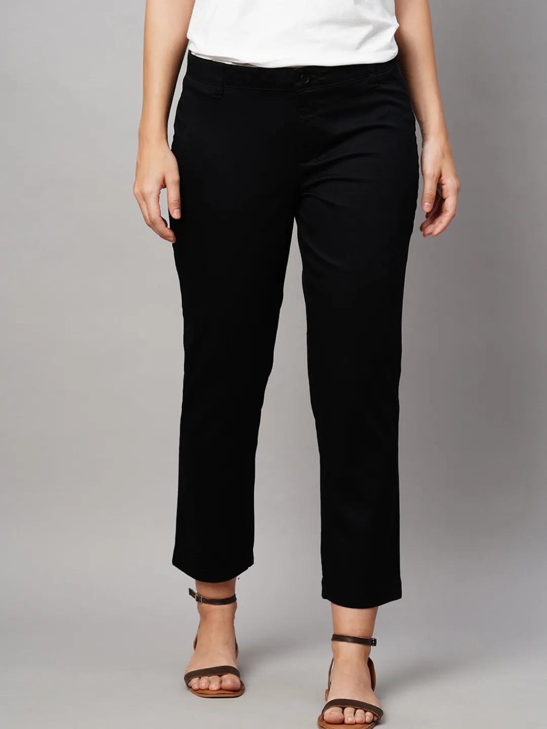 Women Cottonworld Trousers^Women's Cotton Lycra Regular Fit Pant