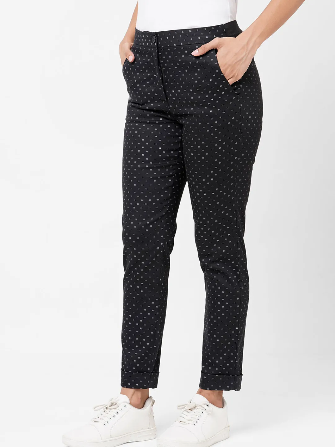 Women Cottonworld Trousers^Women's Cotton Lycra Slim Fit Pant