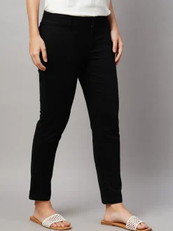 Women Cottonworld Trousers^Women's Cotton Lycra Regular Fit Pant