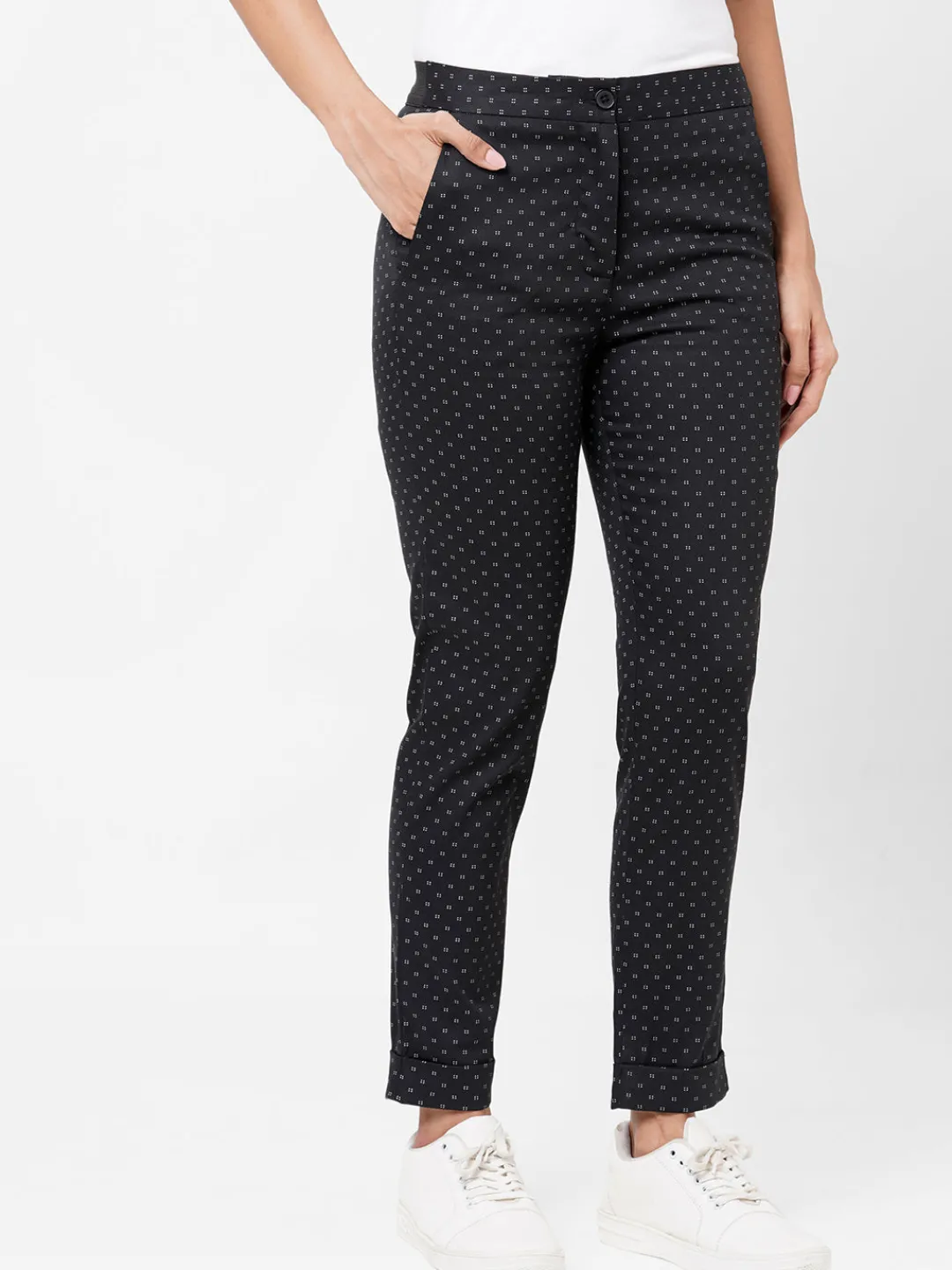 Women Cottonworld Trousers^Women's Cotton Lycra Slim Fit Pant