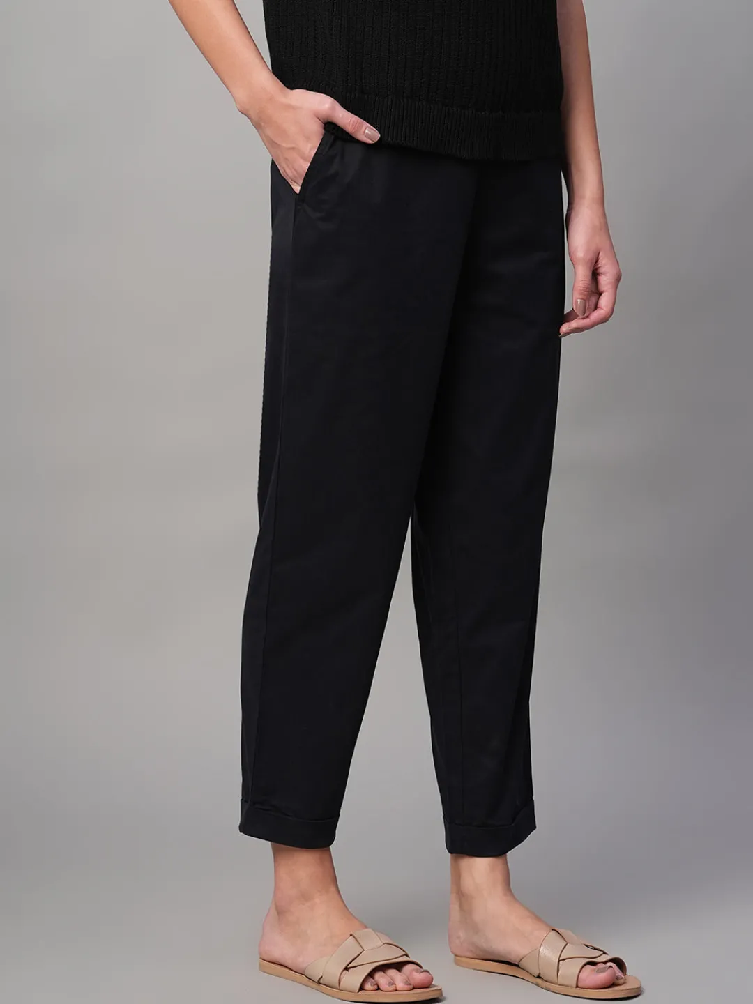 Women Cottonworld Trousers^Women's Cotton Lycra Regular Fit Pant