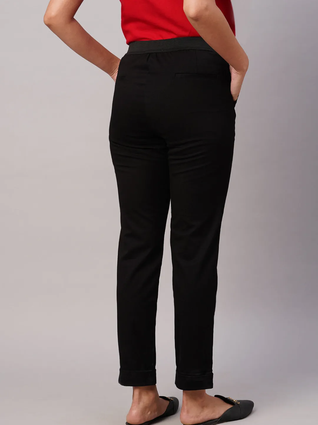 Women Cottonworld Trousers^Women's Cotton Lycra Slim Fit Pant