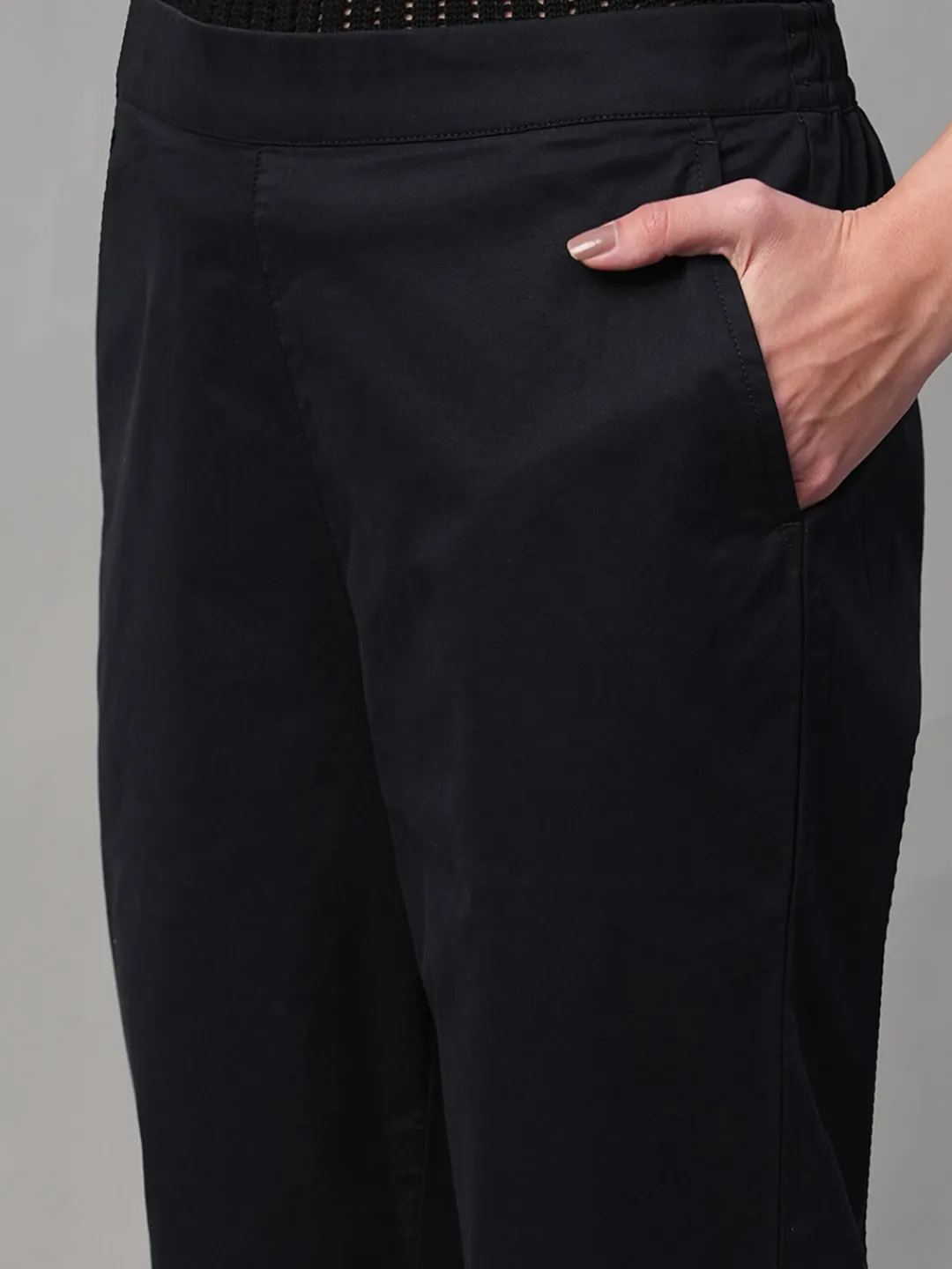 Women Cottonworld Trousers^Women's Cotton Lycra Regular Fit Pant