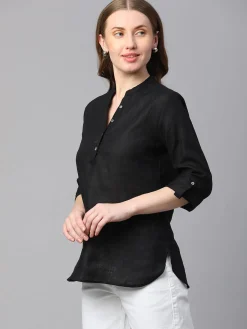 Women Cottonworld Tops & Shirts | Tops & Shirts^Women's Linen Regular Fit Blouse