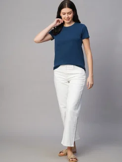 Women Cottonworld Round Neck | Regular Fit^Women's 100% Cotton Regular Fit Tshirt