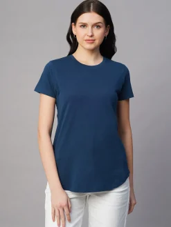 Women Cottonworld Round Neck | Regular Fit^Women's 100% Cotton Regular Fit Tshirt
