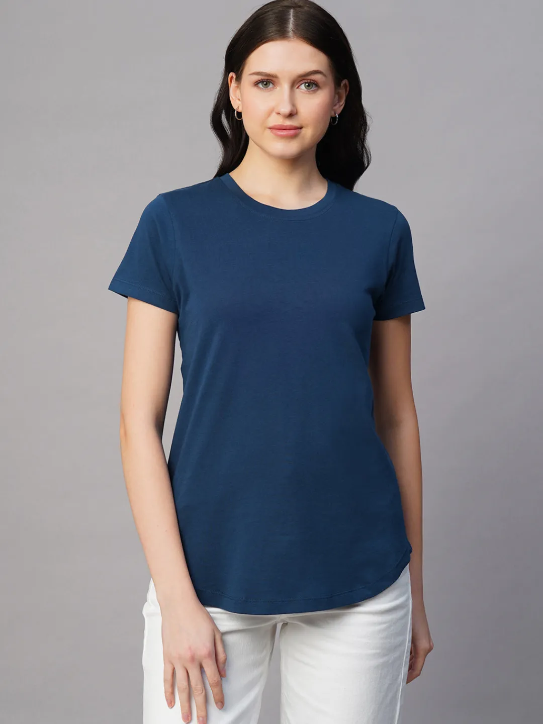 Women Cottonworld Round Neck | Regular Fit^Women's 100% Cotton Regular Fit Tshirt