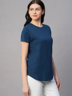 Women Cottonworld Round Neck | Regular Fit^Women's 100% Cotton Regular Fit Tshirt