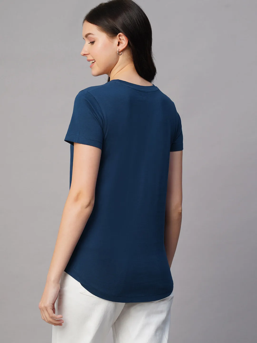 Women Cottonworld Round Neck | Regular Fit^Women's 100% Cotton Regular Fit Tshirt