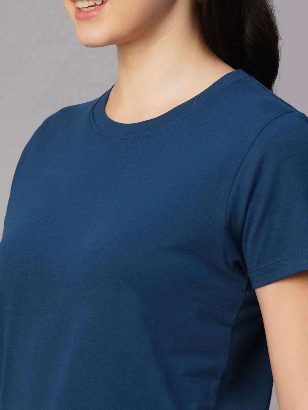 Women Cottonworld Round Neck | Regular Fit^Women's 100% Cotton Regular Fit Tshirt