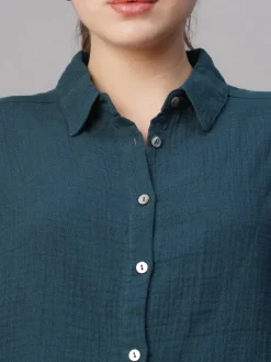 Women Cottonworld Womens Co-Ord Sets^Women's Cotton Boxy Fit Blouse