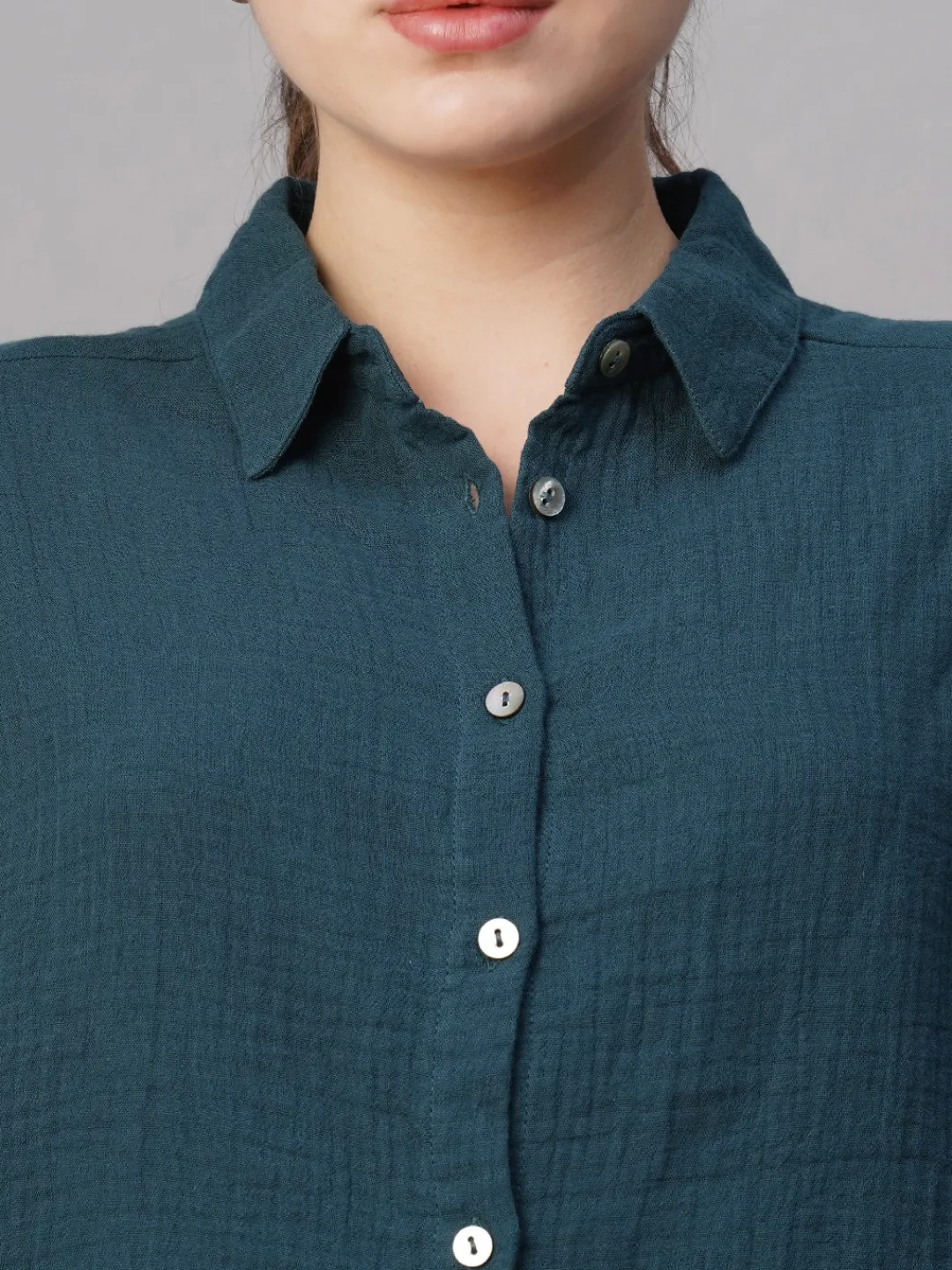 Women Cottonworld Womens Co-Ord Sets^Women's Cotton Boxy Fit Blouse