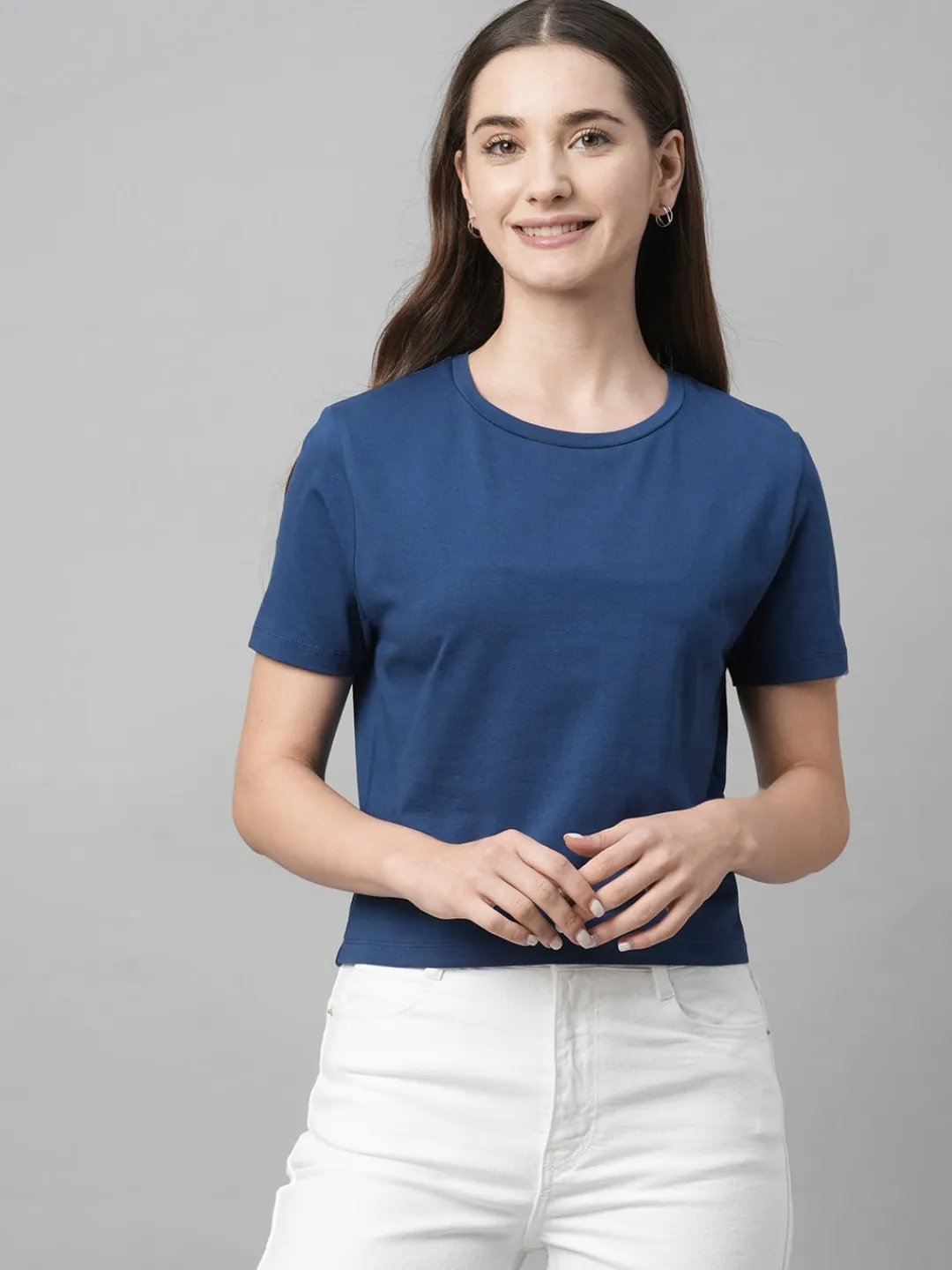 Women Cottonworld Round Neck | Regular Fit^Women's Cotton Elastane Regular Fit Tshirt