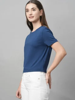 Women Cottonworld Round Neck | Regular Fit^Women's Cotton Elastane Regular Fit Tshirt