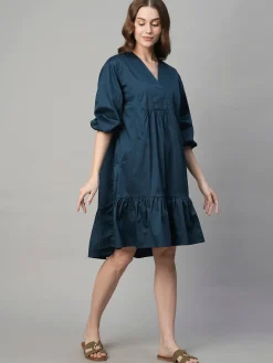 Women Cottonworld Dresses^Women's Cotton Elastane Boxy Fit Dress