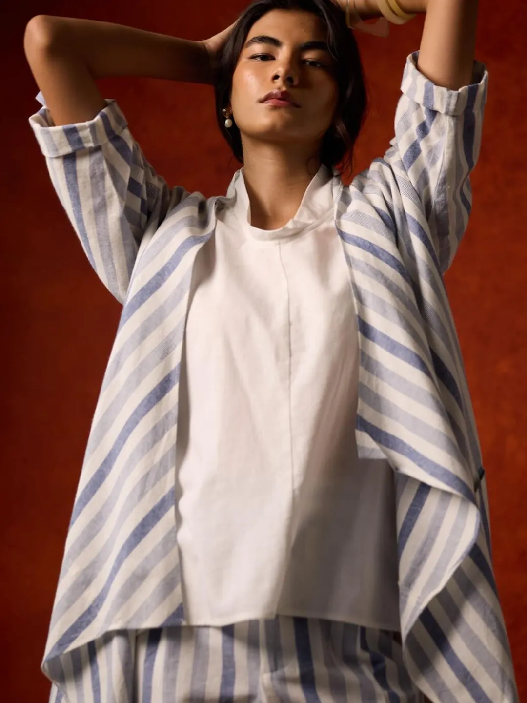 Women Cottonworld Tops & Shirts | Tops & Shirts^Women's Cotton Linen Regular Fit Shrug