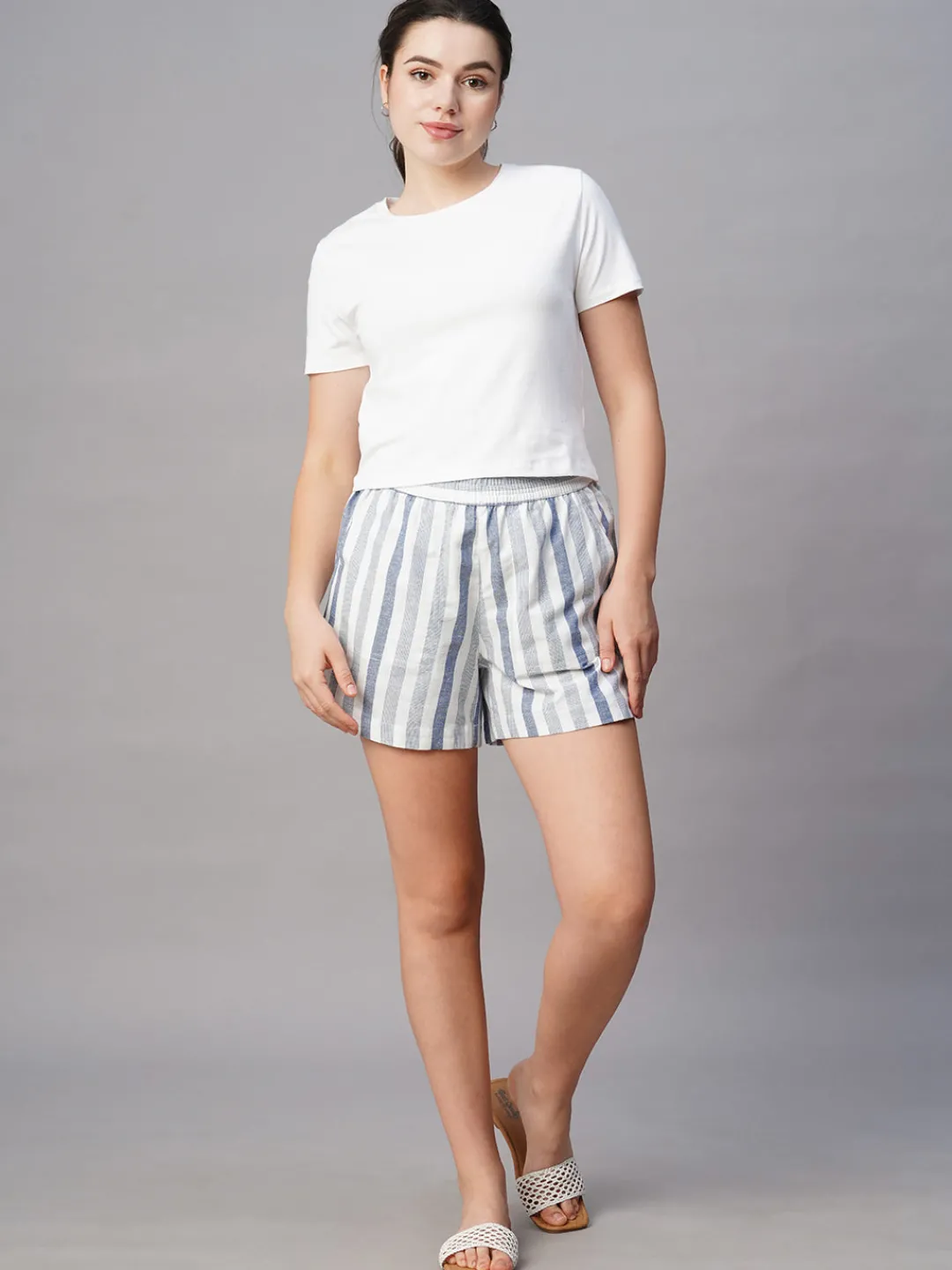 Women Cottonworld Shorts | Shorts^Women's Cotton Linen Regular Fit Shorts