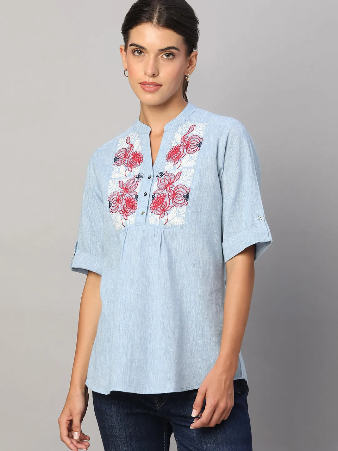 Women Cottonworld Tops & Shirts | Tops & Shirts^Women's Cotton Linen Regular Fit Blouse