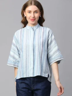 Women Cottonworld Tops & Shirts | Tops & Shirts^Women's Cotton Linen Boxy Fit Blouse
