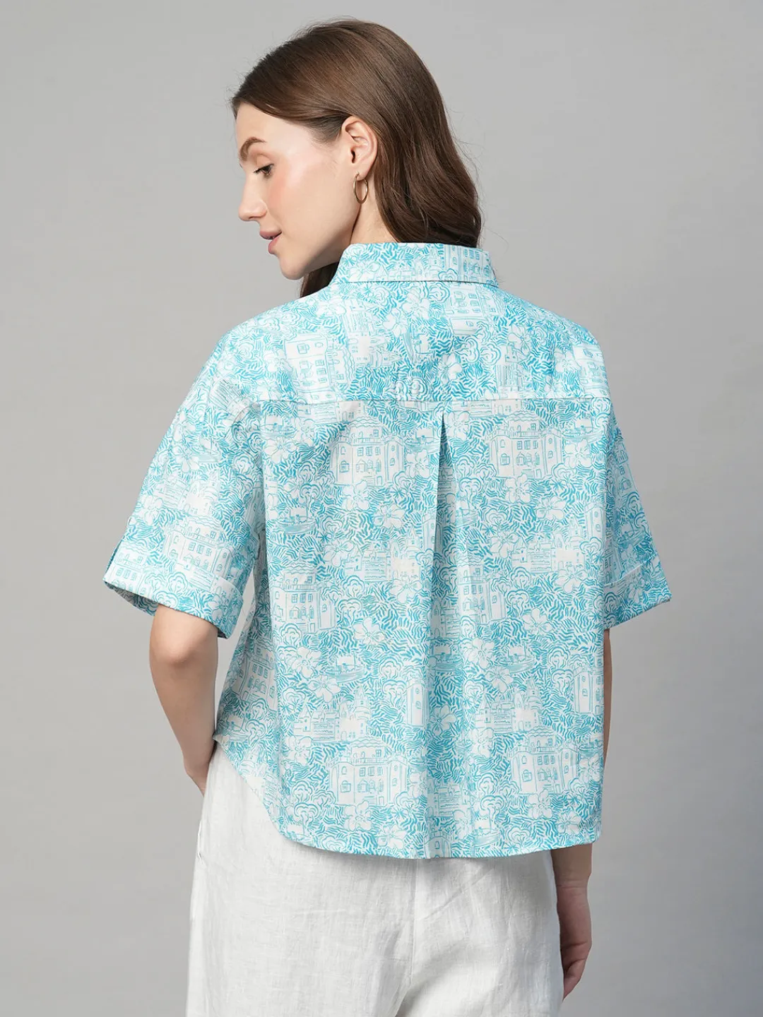 Women Cottonworld Tops & Shirts | Tops & Shirts^Women's Cotton Linen Boxy Fit Blouse