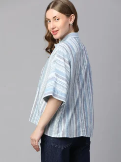 Women Cottonworld Tops & Shirts | Tops & Shirts^Women's Cotton Linen Boxy Fit Blouse