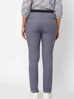 Women Cottonworld Trousers^Women's Cotton Lurex Slim Fit Pant
