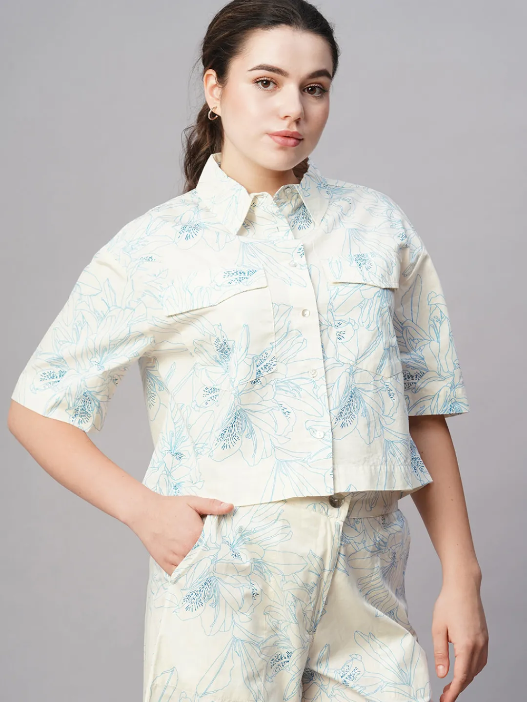 Women Cottonworld Womens Co-Ord Sets^Women's Cotton Regular Fit Blouse