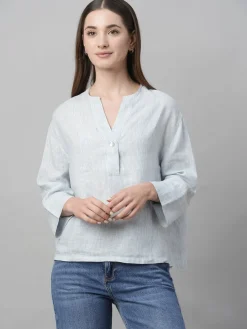 Women Cottonworld Tops & Shirts | Tops & Shirts^Women's Linen Boxy Fit Blouse