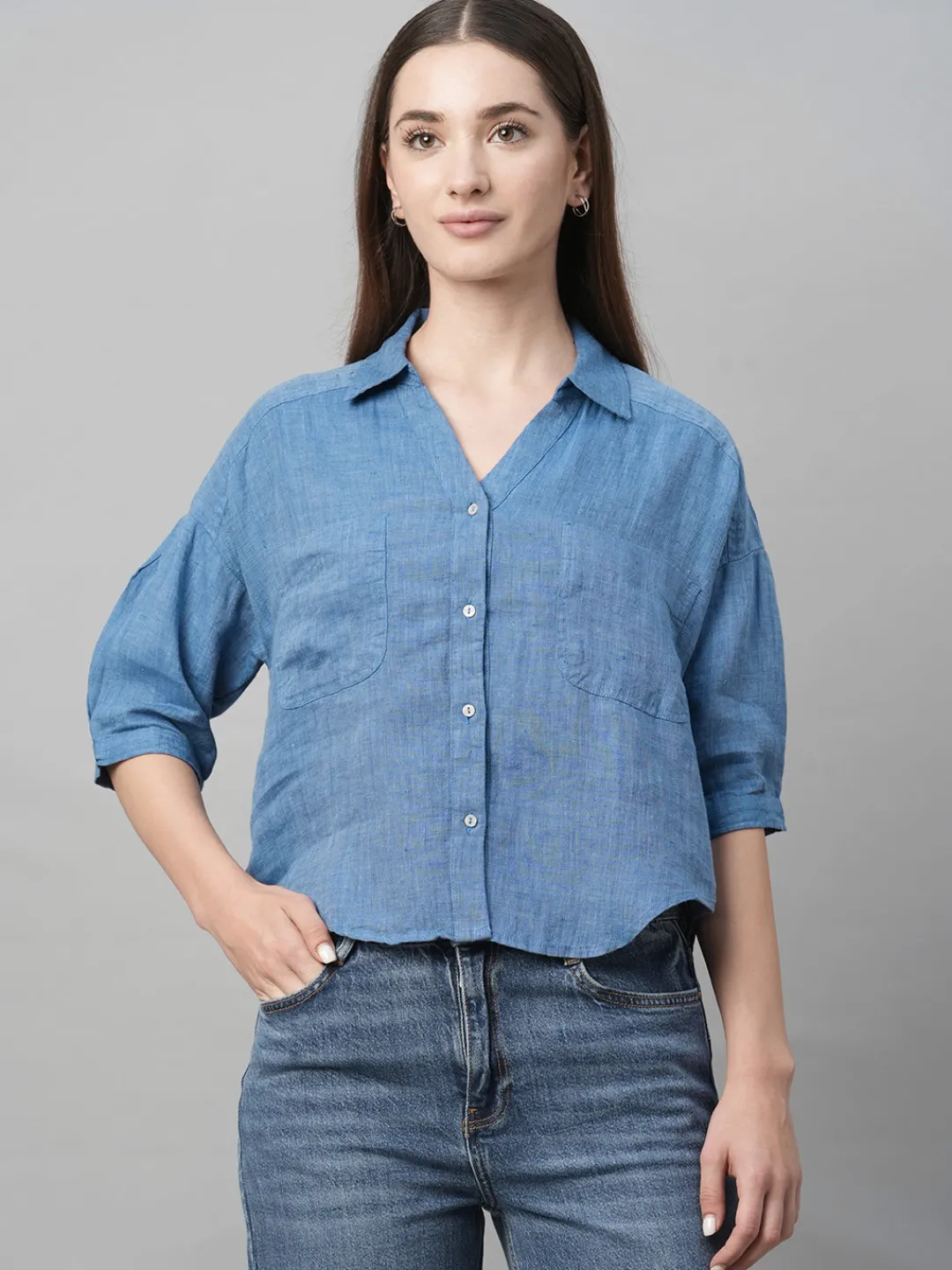 Women Cottonworld Tops & Shirts | Tops & Shirts^Women's Linen Loose Fit Blouse