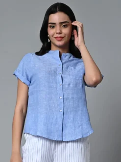 Women Cottonworld Tops & Shirts | Tops & Shirts^Women's Linen Regular Fit Blouse