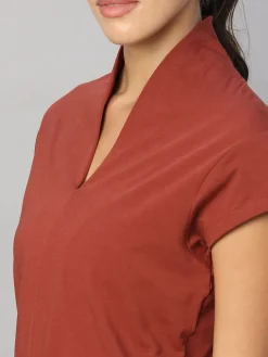 Women Cottonworld V-Neck^Women's Cotton Elastane Slim Fit Tshirt