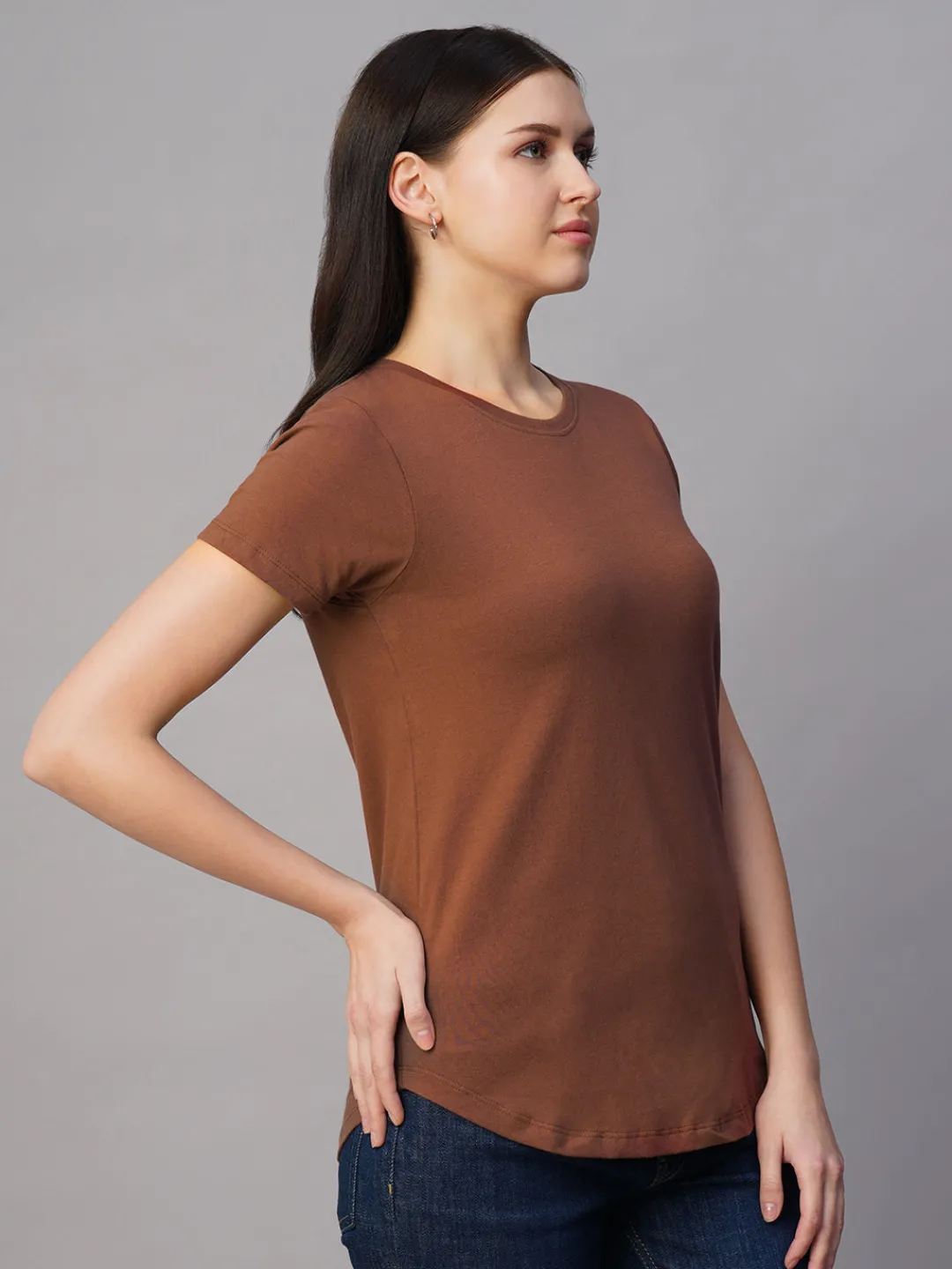 Women Cottonworld Round Neck | Regular Fit^Women's 100% Cotton Regular Fit Tshirt