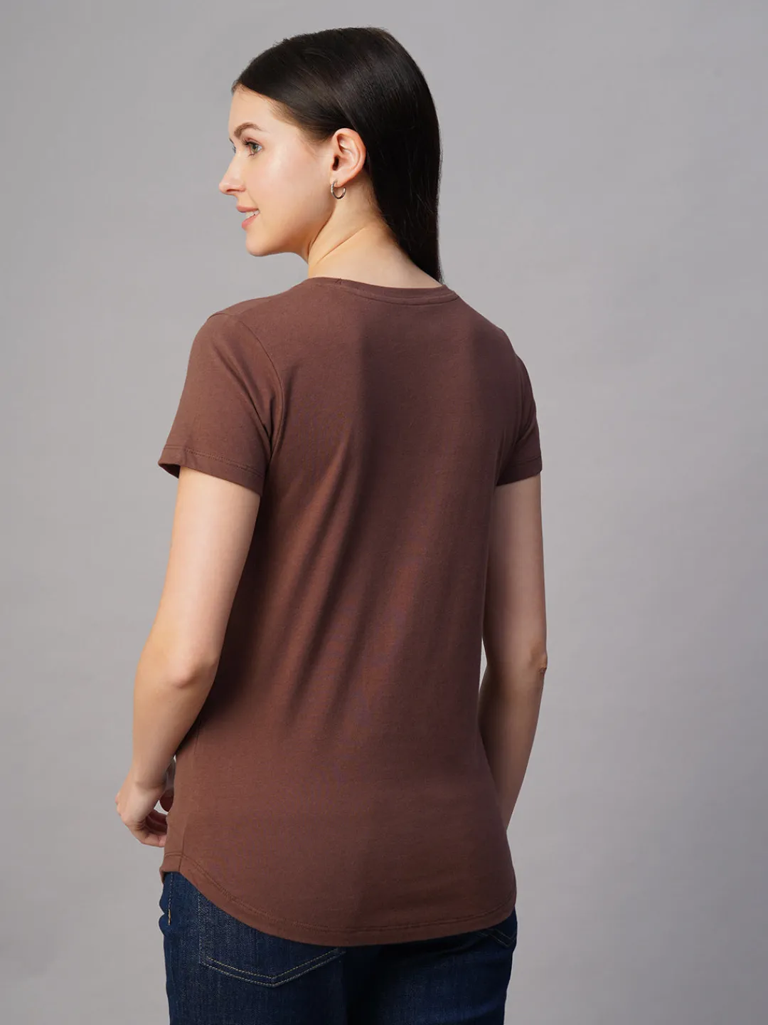 Women Cottonworld Round Neck | Regular Fit^Women's 100% Cotton Regular Fit Tshirt