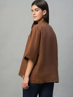 Women Cottonworld Tops & Shirts | Tops & Shirts^Women's 100% Linen Boxy Fit Blouse