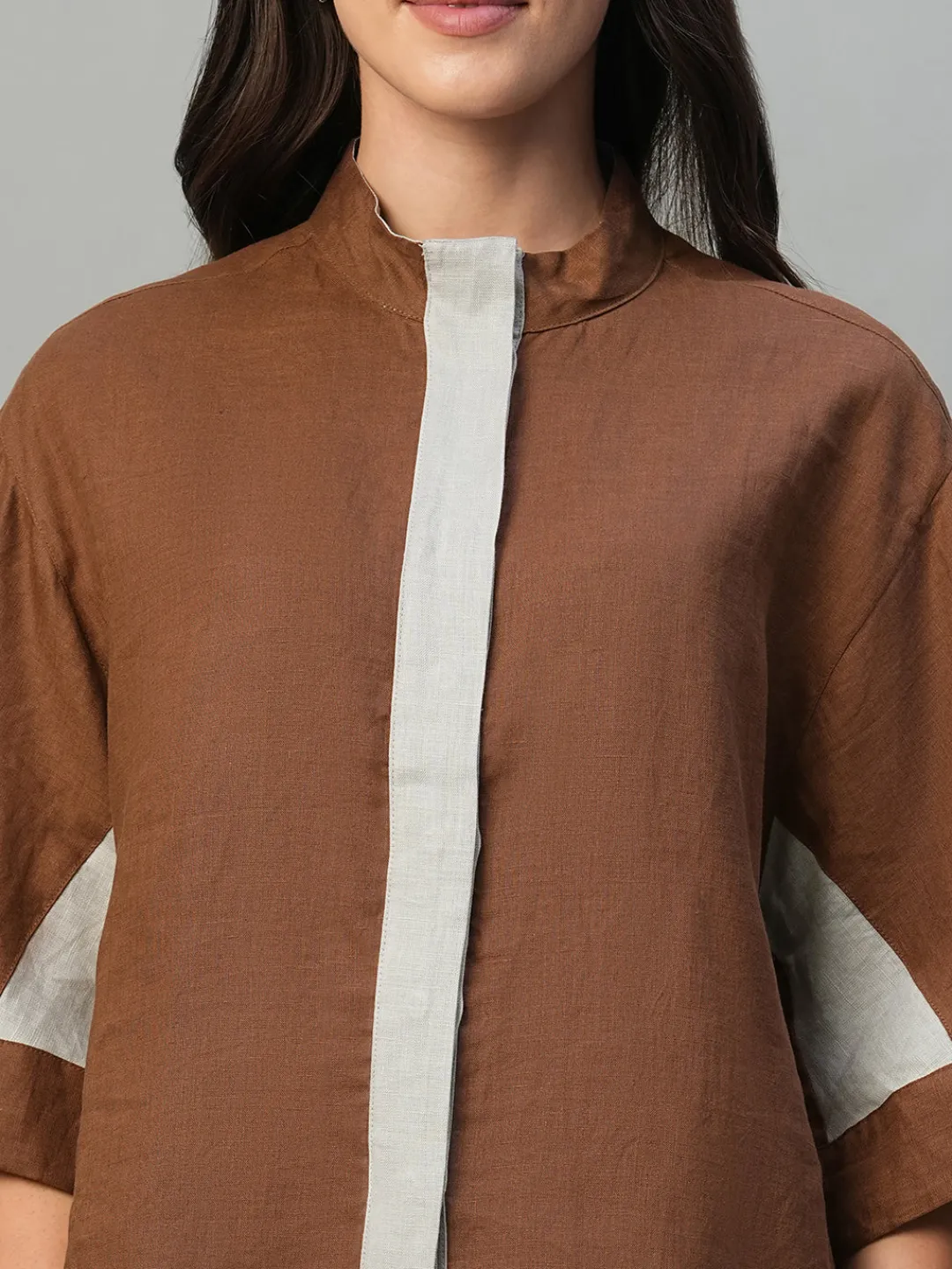 Women Cottonworld Tops & Shirts | Tops & Shirts^Women's 100% Linen Boxy Fit Blouse