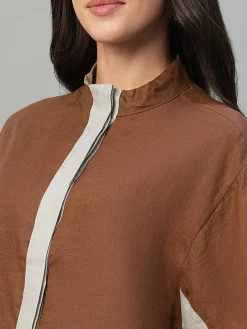 Women Cottonworld Tops & Shirts | Tops & Shirts^Women's 100% Linen Boxy Fit Blouse