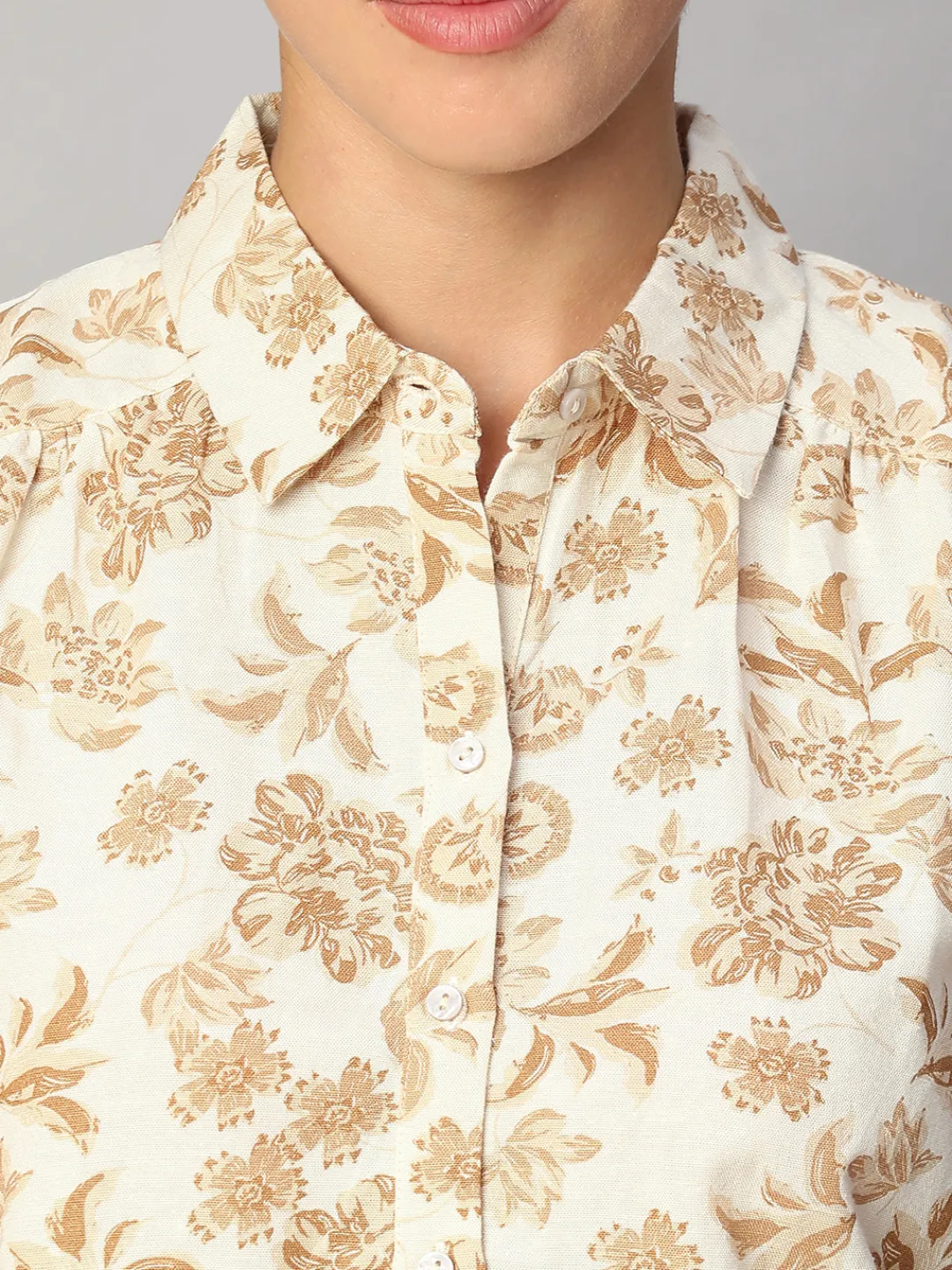 Women Cottonworld Tops & Shirts | Tops & Shirts^Women's 100% Linen Regular Fit Blouse