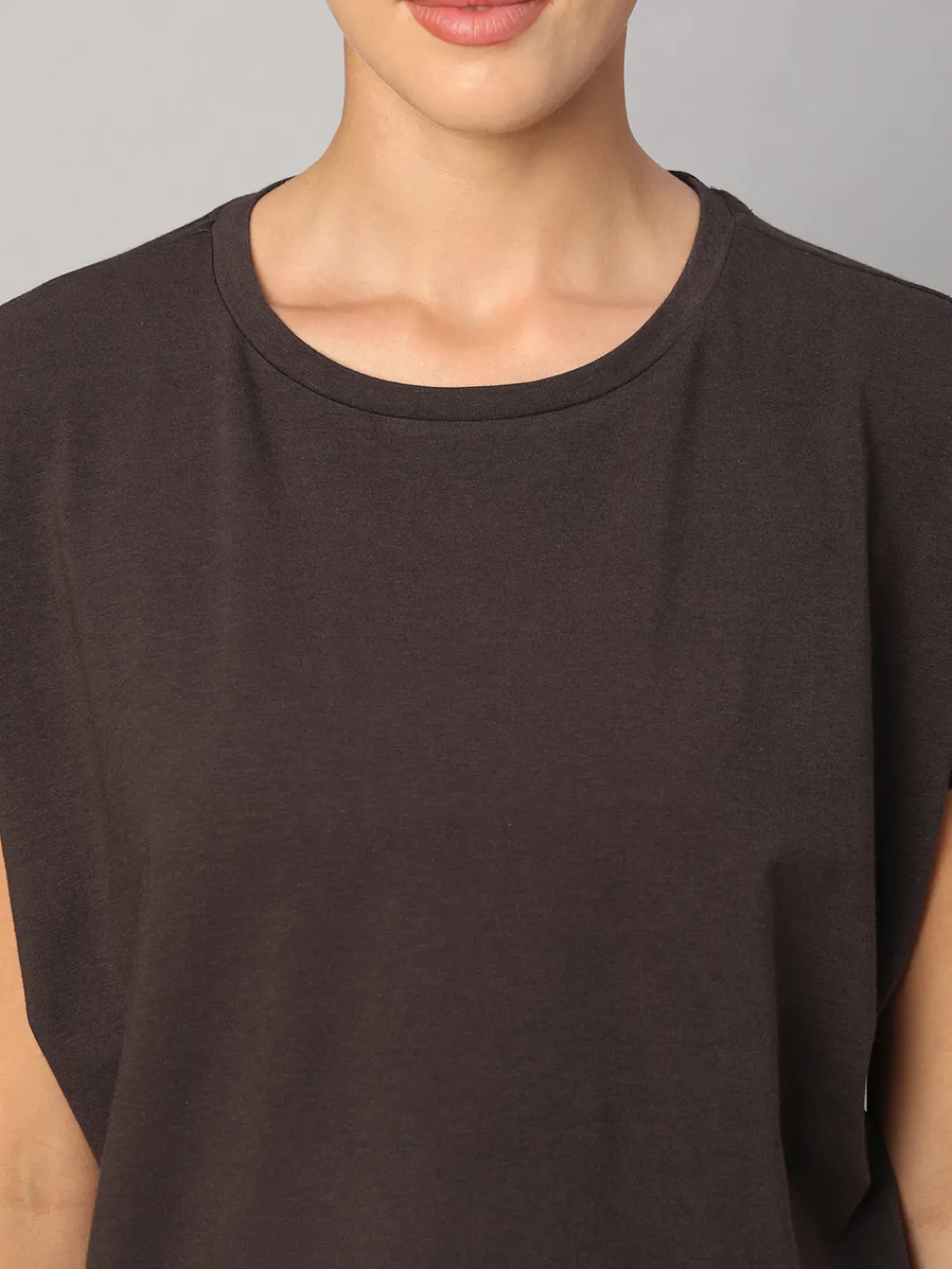 Women Cottonworld Women | Round Neck^Women's Cotton Bamboo Elastane Regular Fit Tshirt