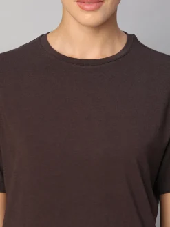 Women Cottonworld Women | Round Neck^Women's Cotton Bamboo Elastane Regular Fit Tshirt
